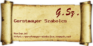 Gerstmayer Szabolcs névjegykártya